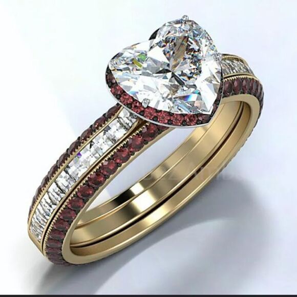 The Heirloom Lovely 18k gold Plated Heart Ring in silver - Picture 1 of 9